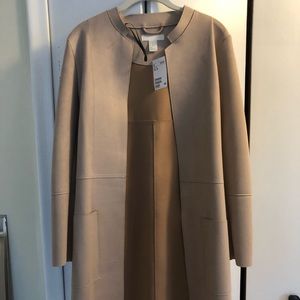 NWT H&M Suede Long Coat - Blush Pink